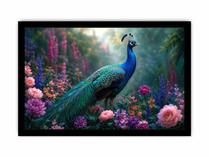  peacock garden floral canvas art bedroom