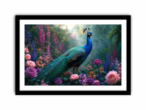   peacock garden floral canvas art bedroom