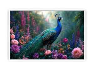   peacock garden floral canvas art bedroom