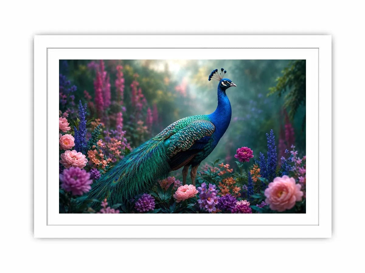   peacock garden floral canvas art bedroom