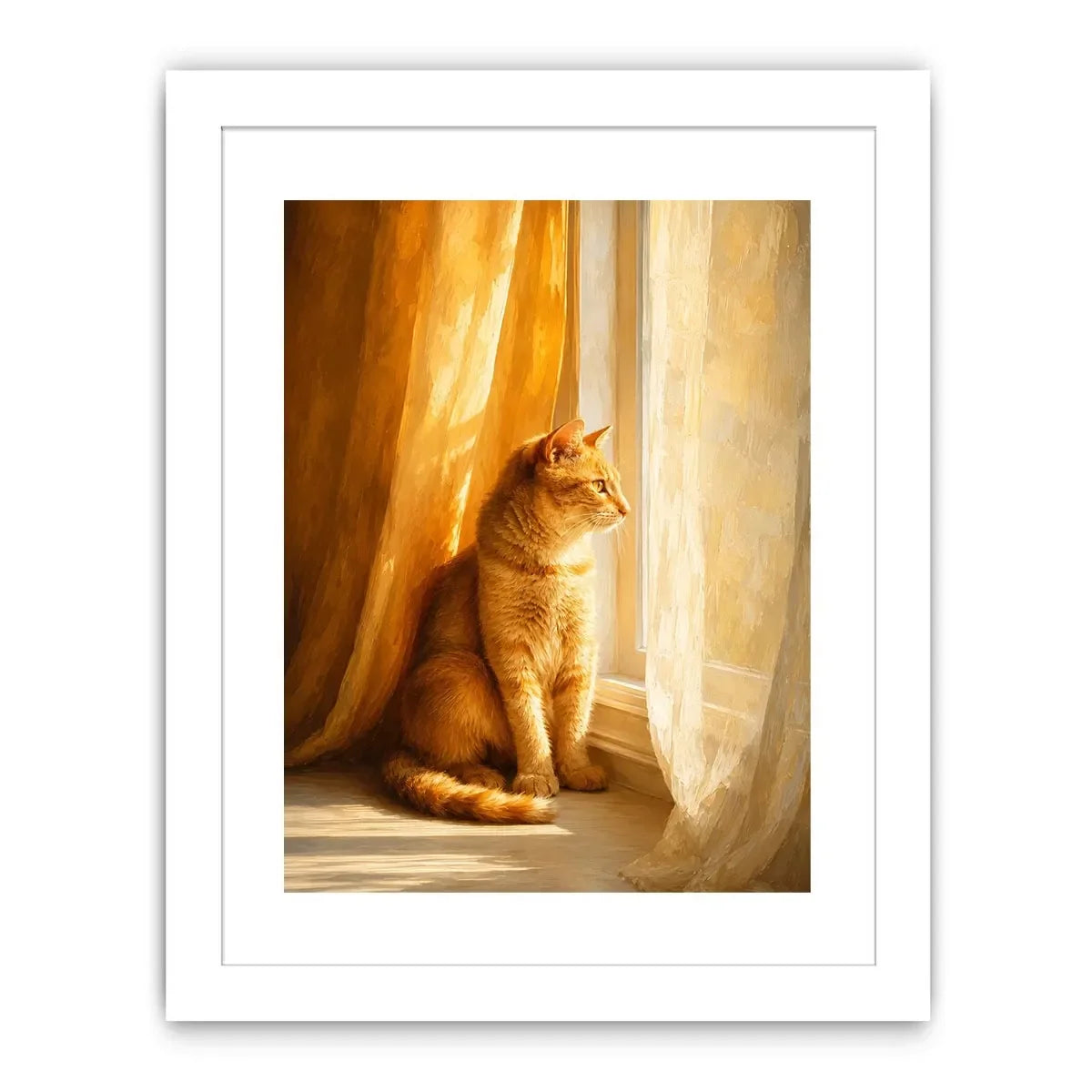   orange cat window canvas art bedroom