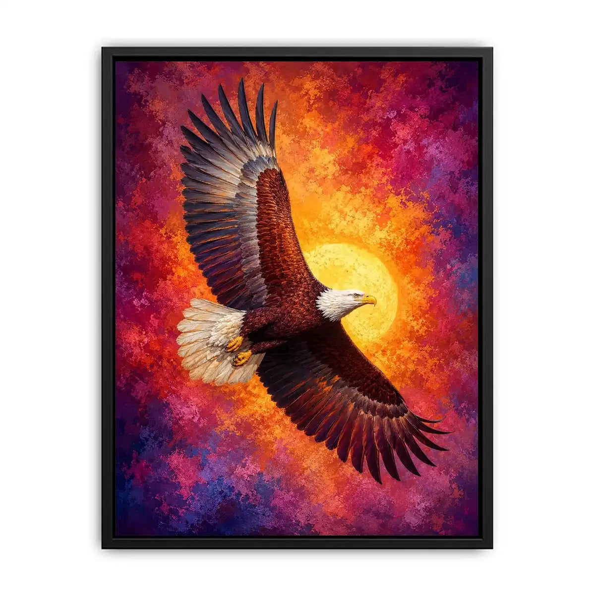   bald eagle crimson flight canvas art office
