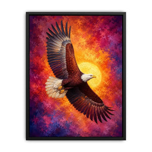   bald eagle crimson flight canvas art office
