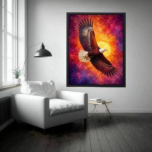   bald eagle crimson flight canvas art office