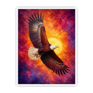   bald eagle crimson flight canvas art office