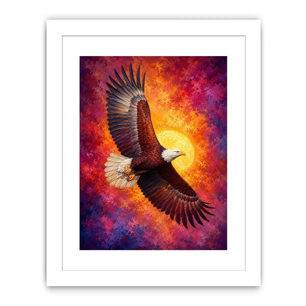   bald eagle crimson flight canvas art office