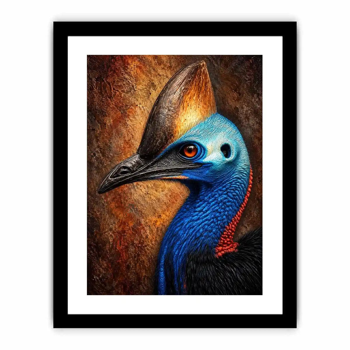   cassowary portrait wall art office