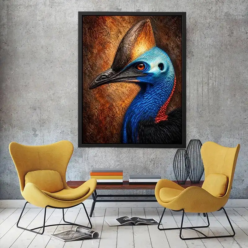   cassowary portrait wall art office