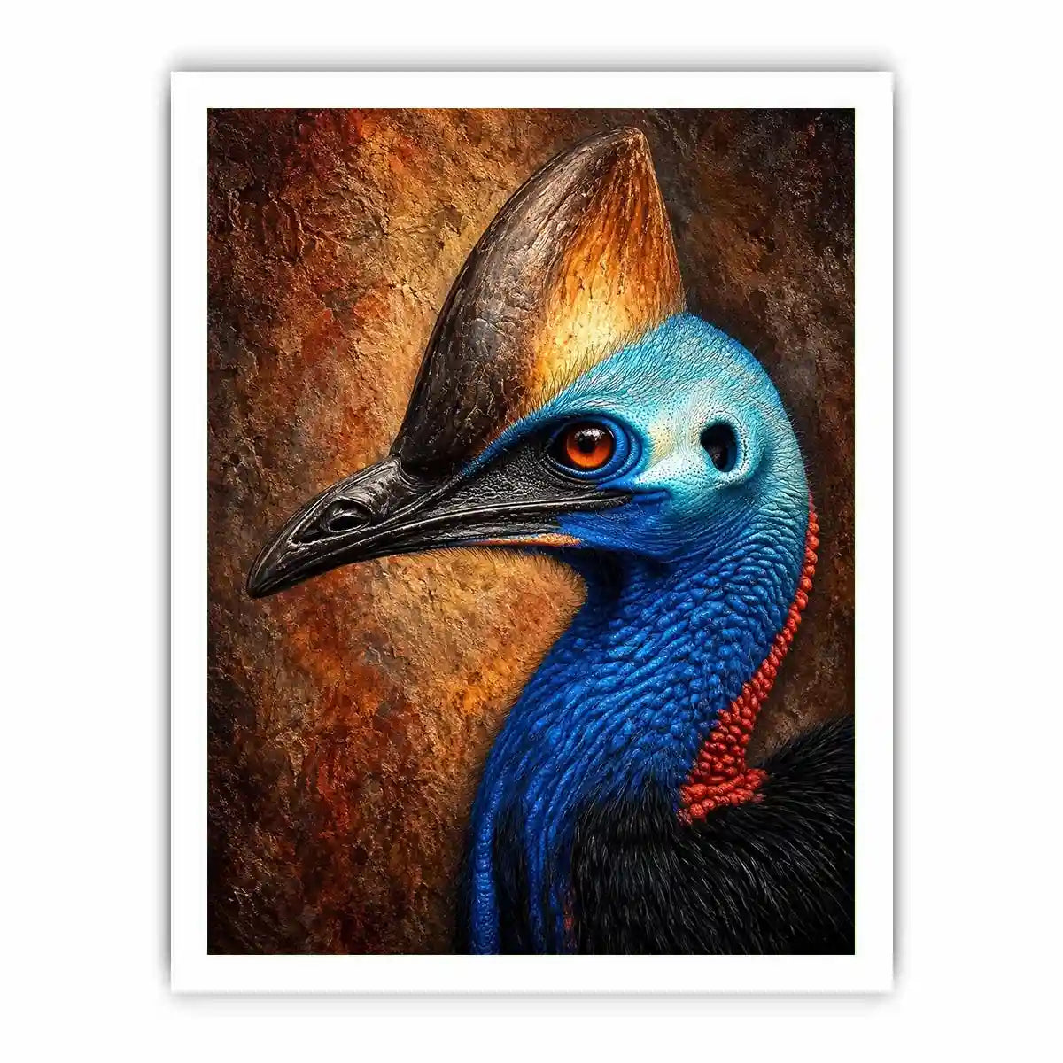   cassowary portrait wall art office