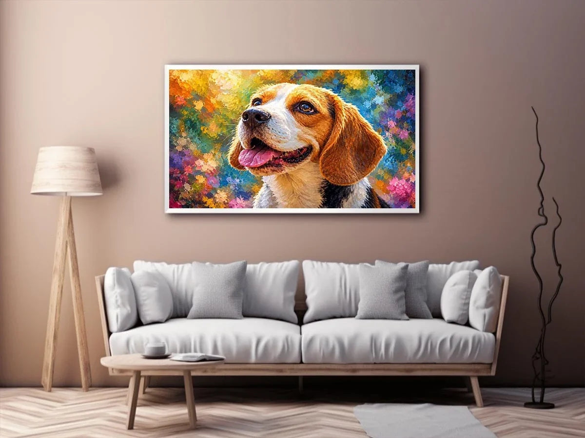   beagle dog canvas print living room