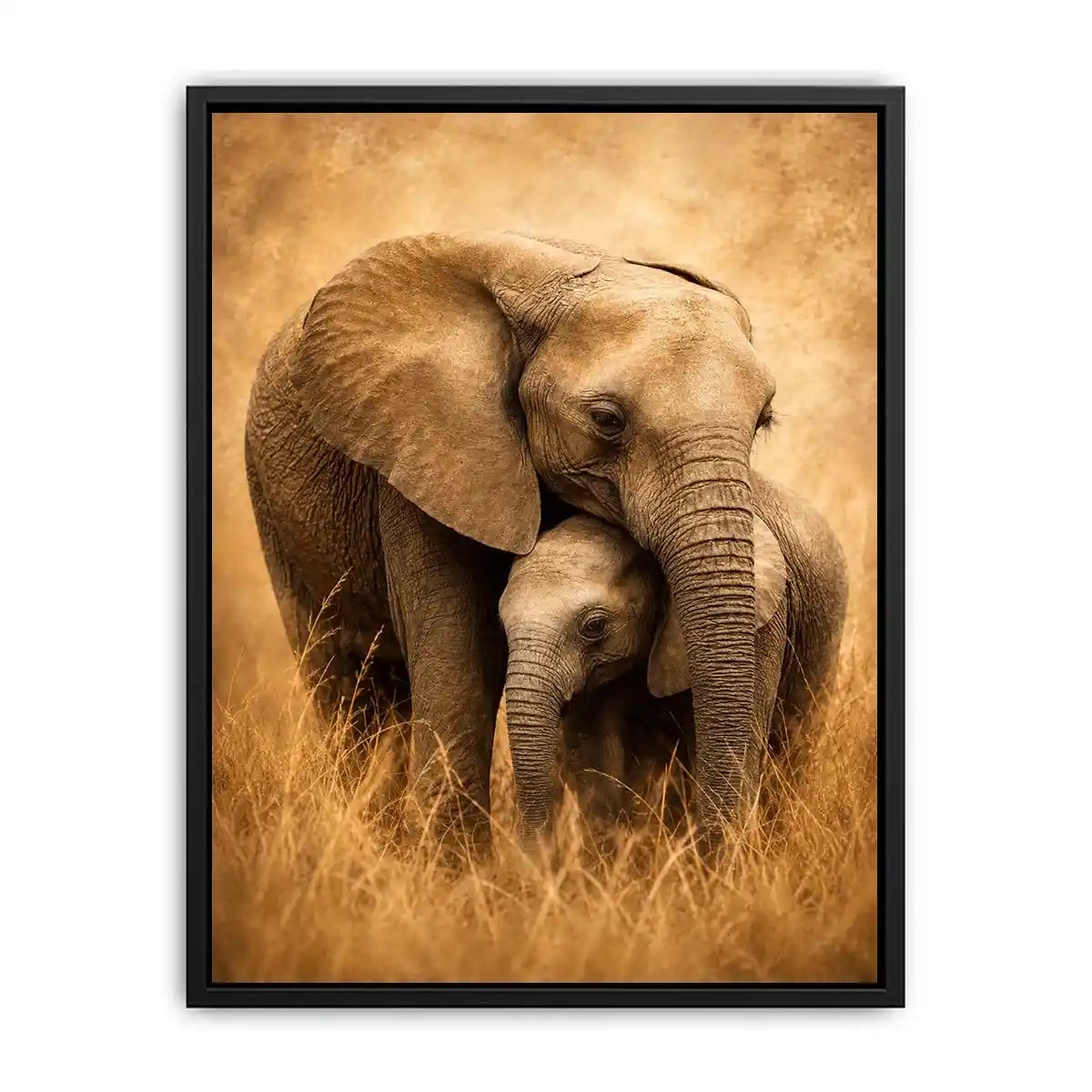   savanna elephant family canvas art
