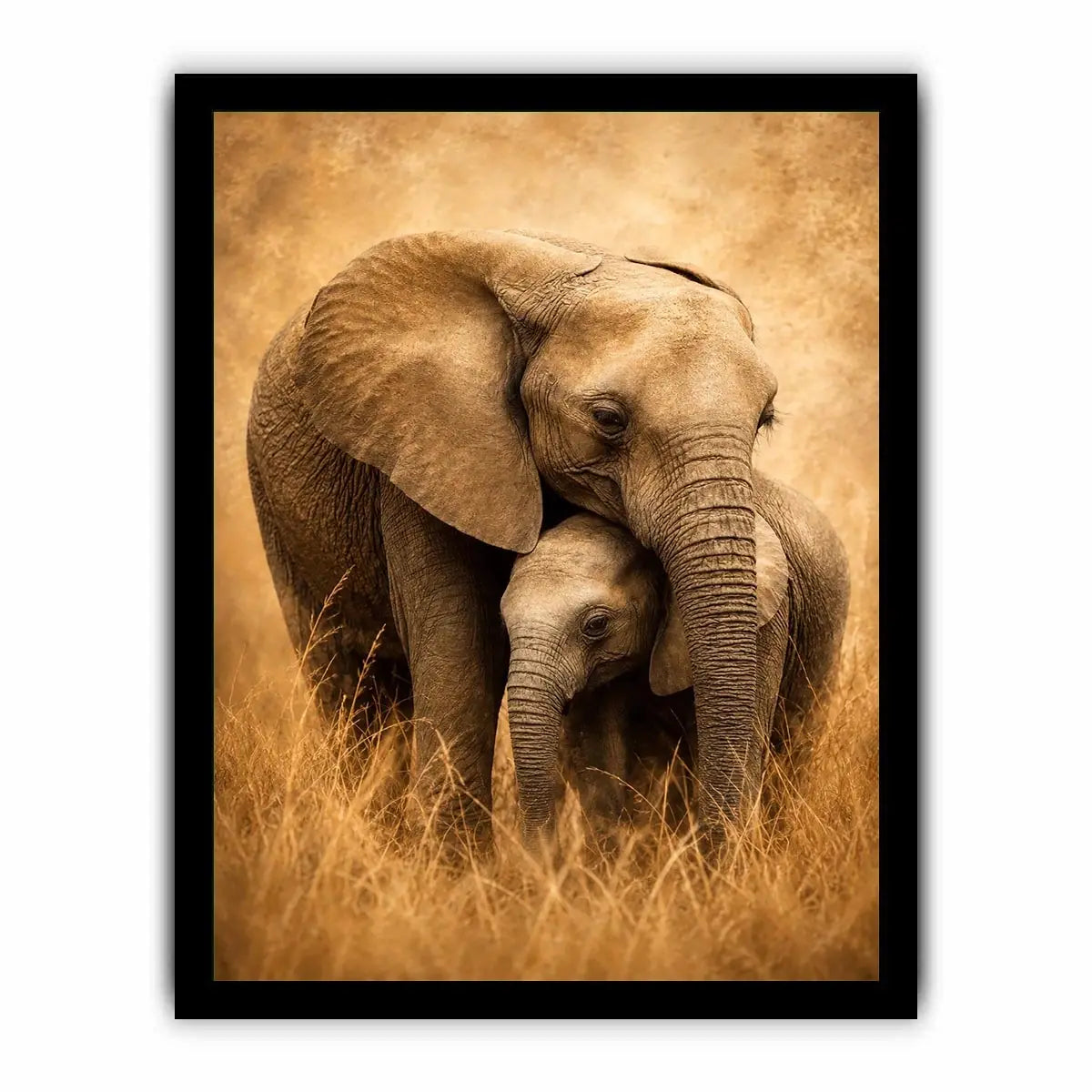   savanna elephant family canvas art