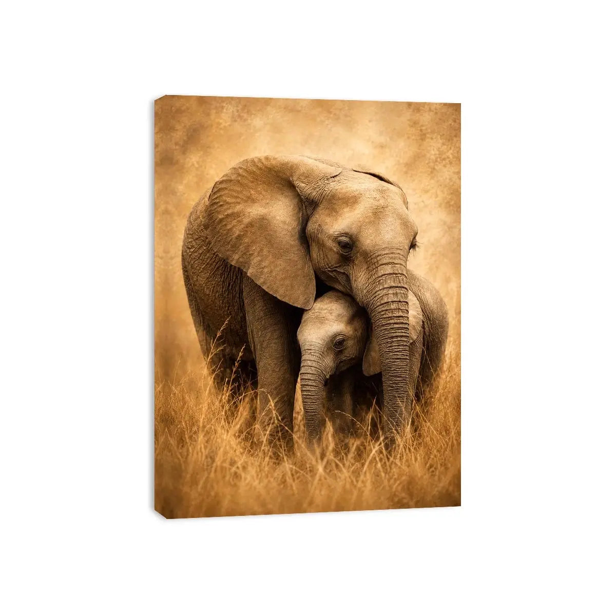   savanna elephant family canvas art