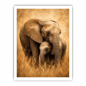   savanna elephant family canvas art