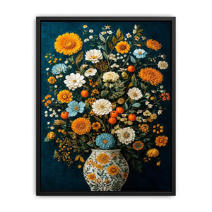   midnight floral vase canvas print