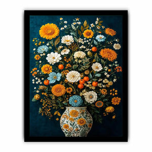   midnight floral vase canvas print
