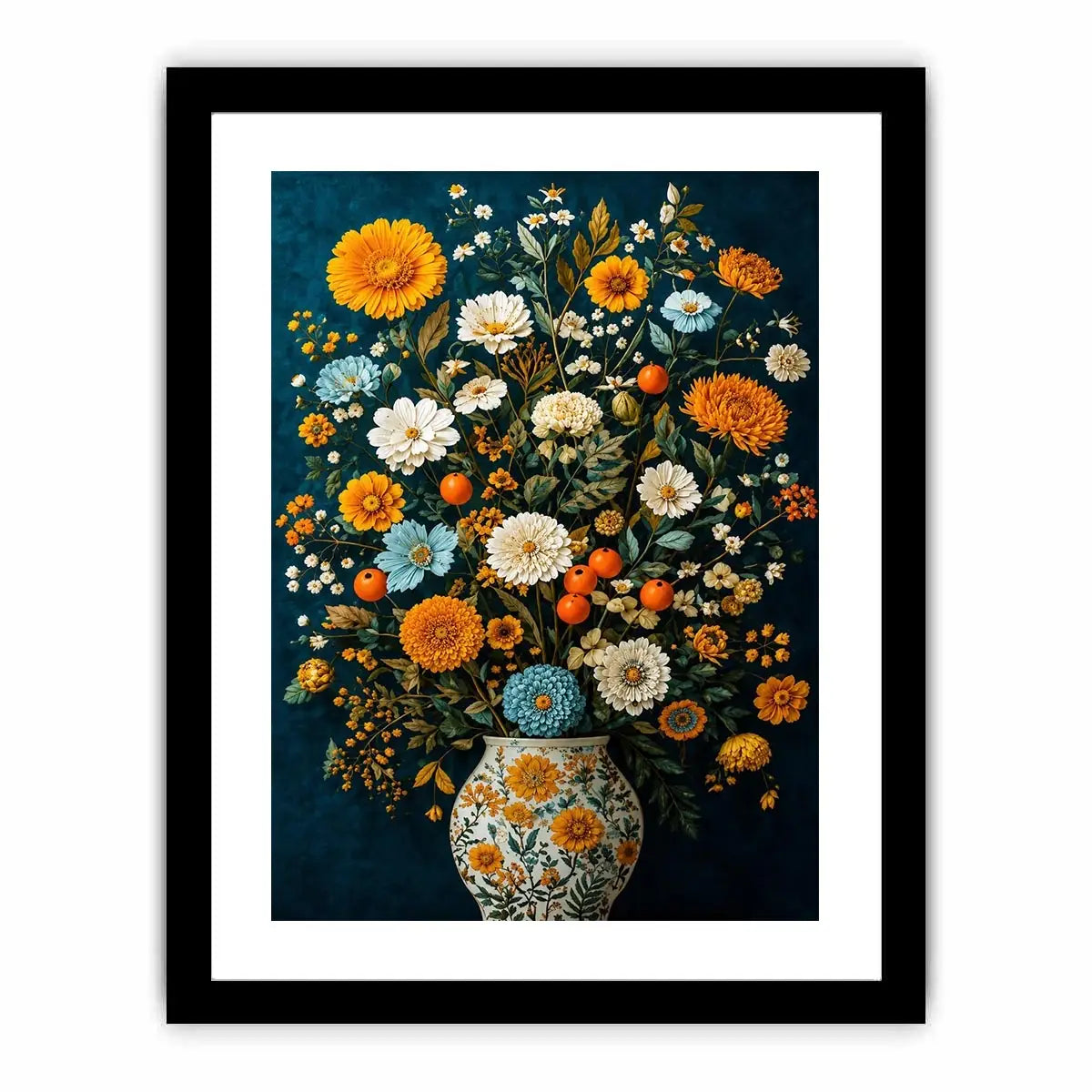   midnight floral vase canvas print