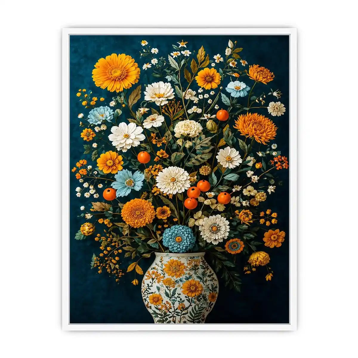   midnight floral vase canvas print