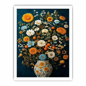   midnight floral vase canvas print
