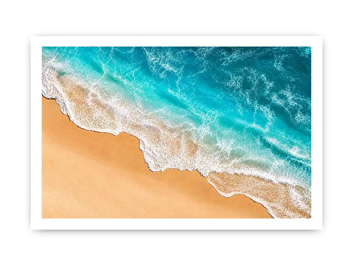   aqua beach aerial canvas print