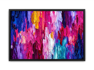   pink blue abstract impasto canvas