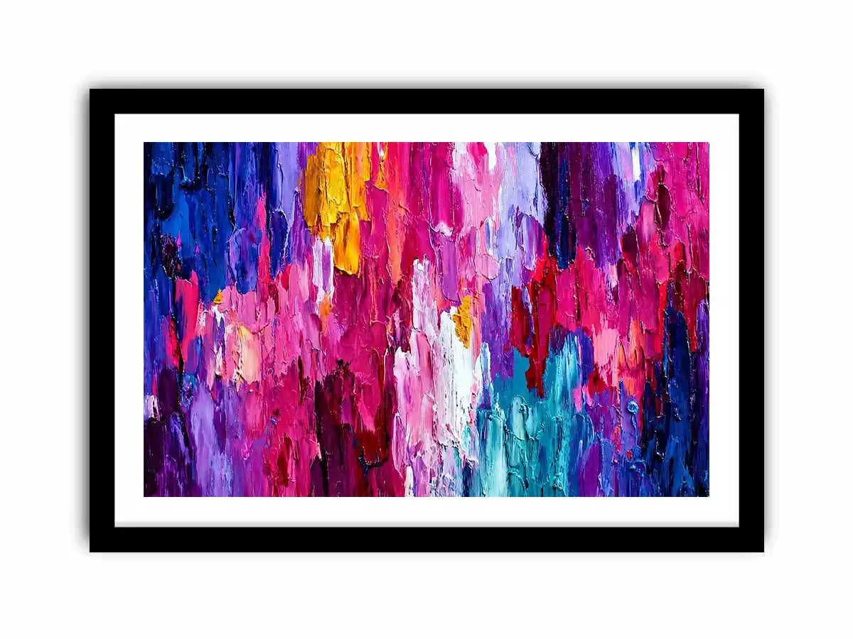   pink blue abstract impasto canvas