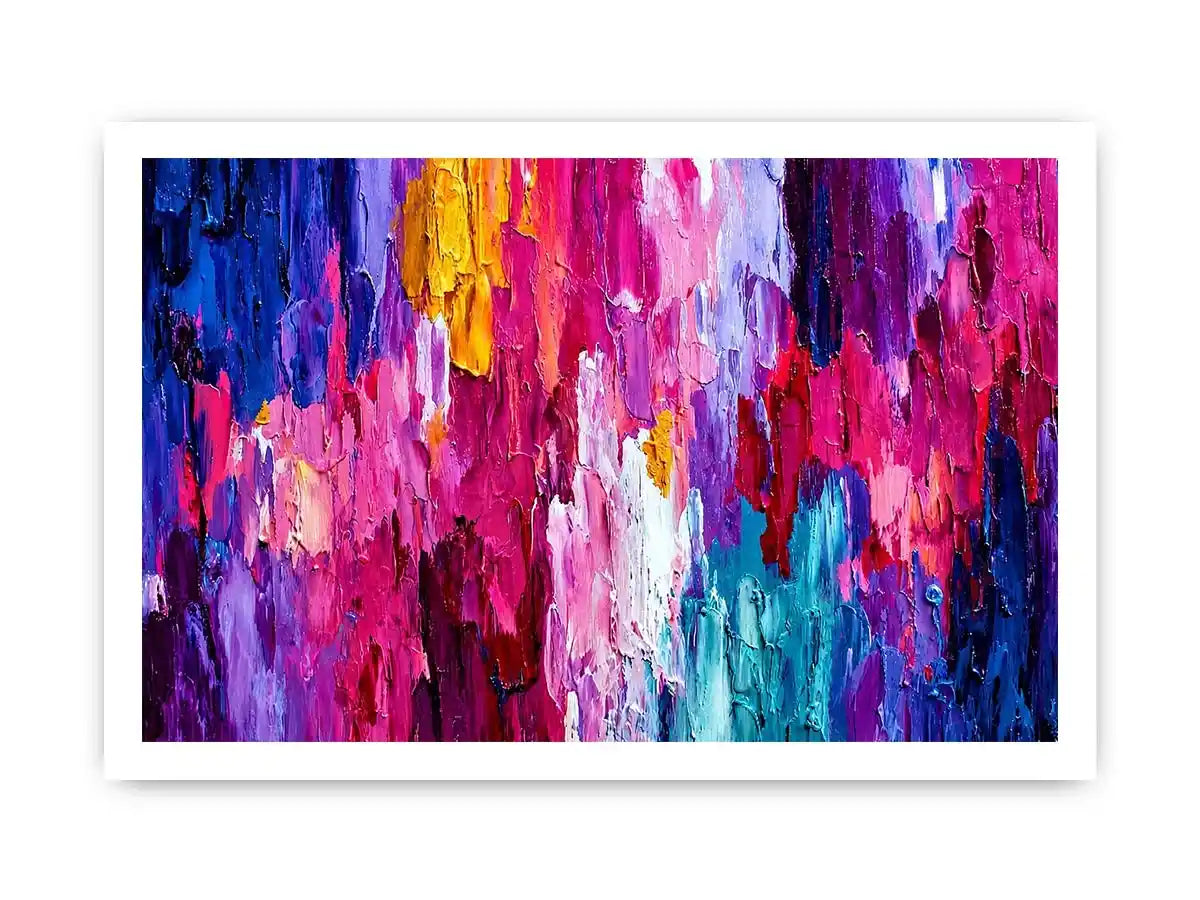   pink blue abstract impasto canvas