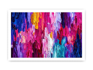   pink blue abstract impasto canvas
