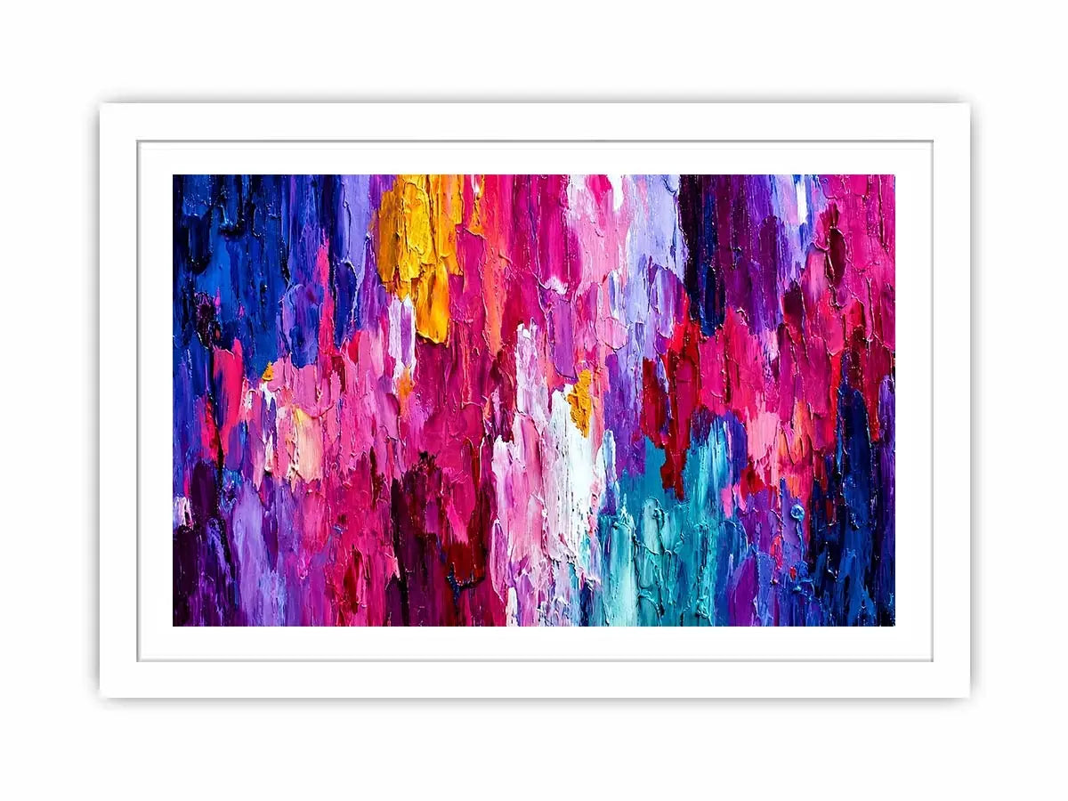   pink blue abstract impasto canvas