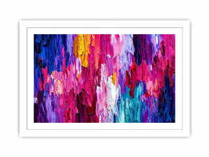   pink blue abstract impasto canvas