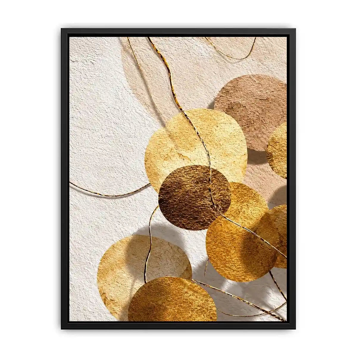   gold neutral geometric abstract canvas