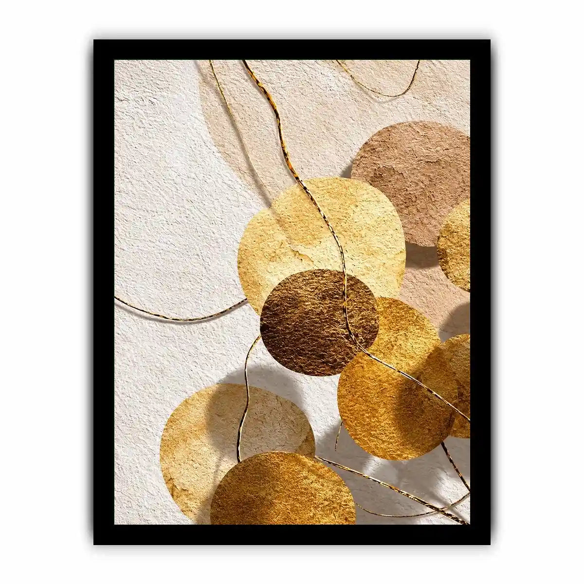   gold neutral geometric abstract canvas