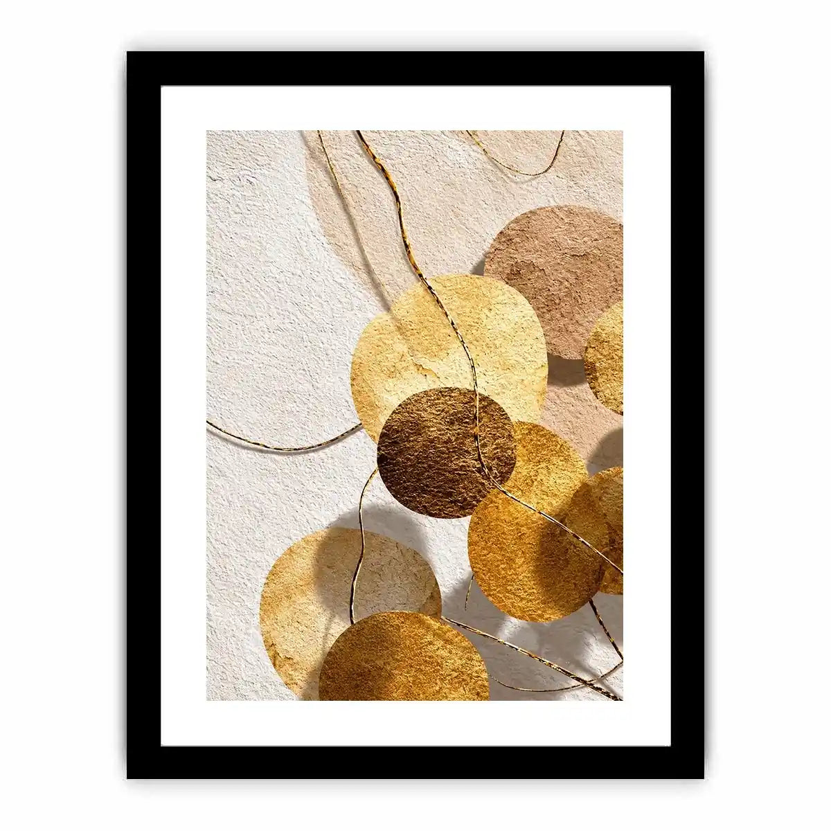   gold neutral geometric abstract canvas