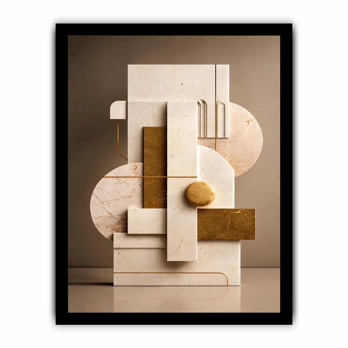  neutral marble geometric wall art