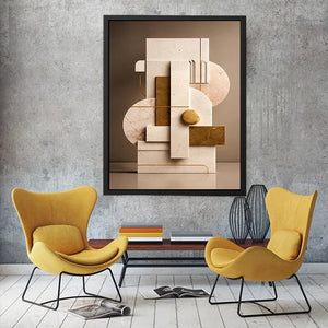   neutral marble geometric wall art