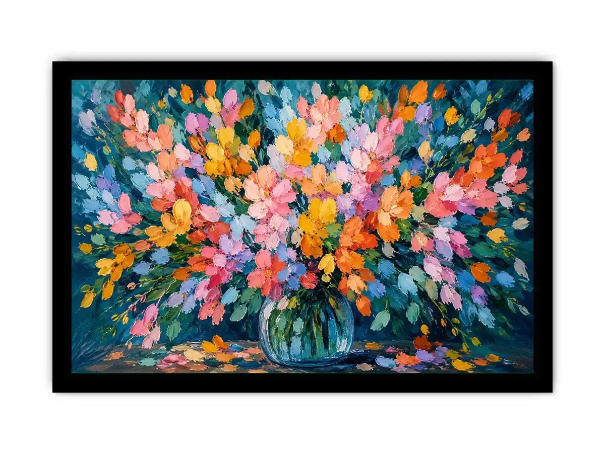   abstract pastel flower field colorful modern wall art