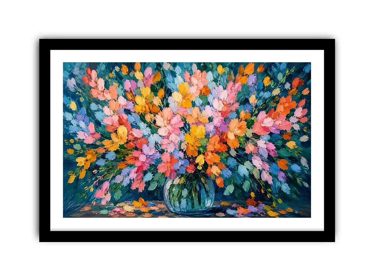  abstract pastel flower field colorful modern wall art