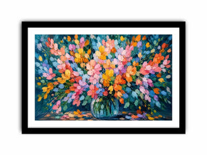   abstract pastel flower field colorful modern wall art