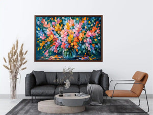   abstract pastel flower field colorful modern wall art