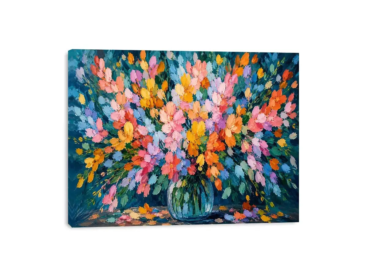   abstract pastel flower field colorful modern wall art