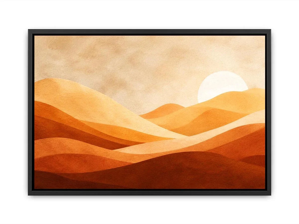   minimalist desert dunes neutral boho landscape art