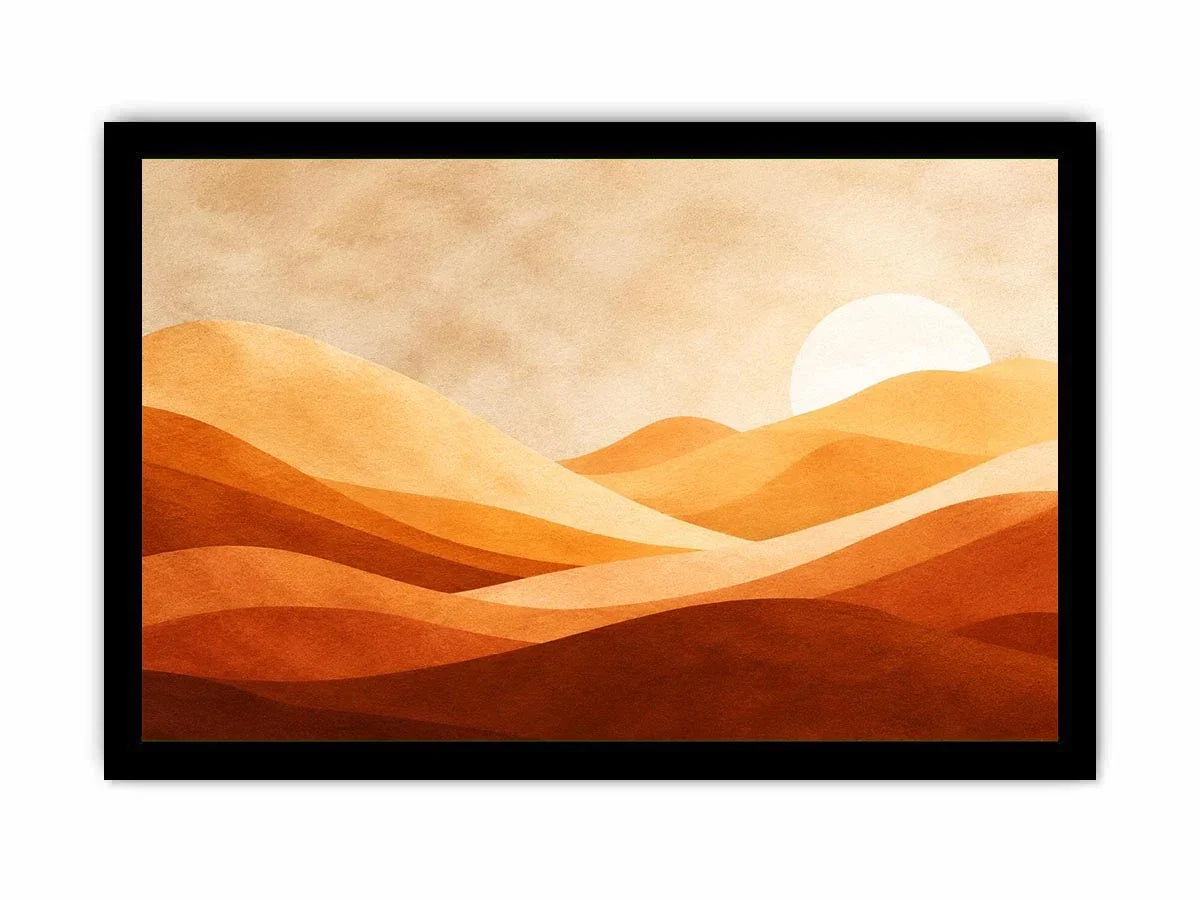  minimalist desert dunes neutral boho landscape art