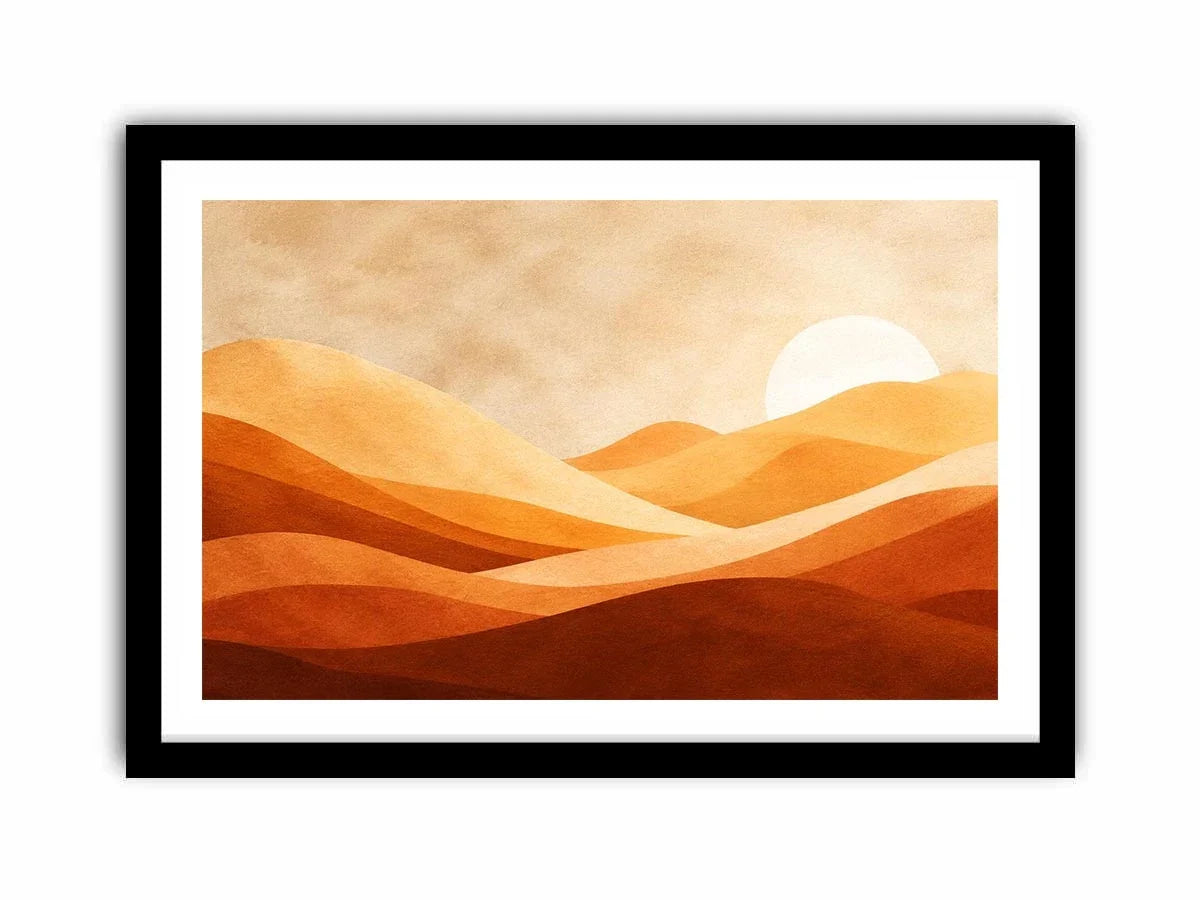   minimalist desert dunes neutral boho landscape art