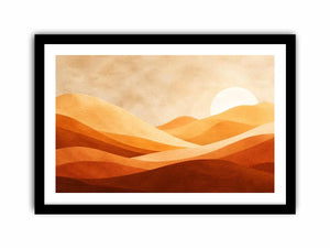   minimalist desert dunes neutral boho landscape art