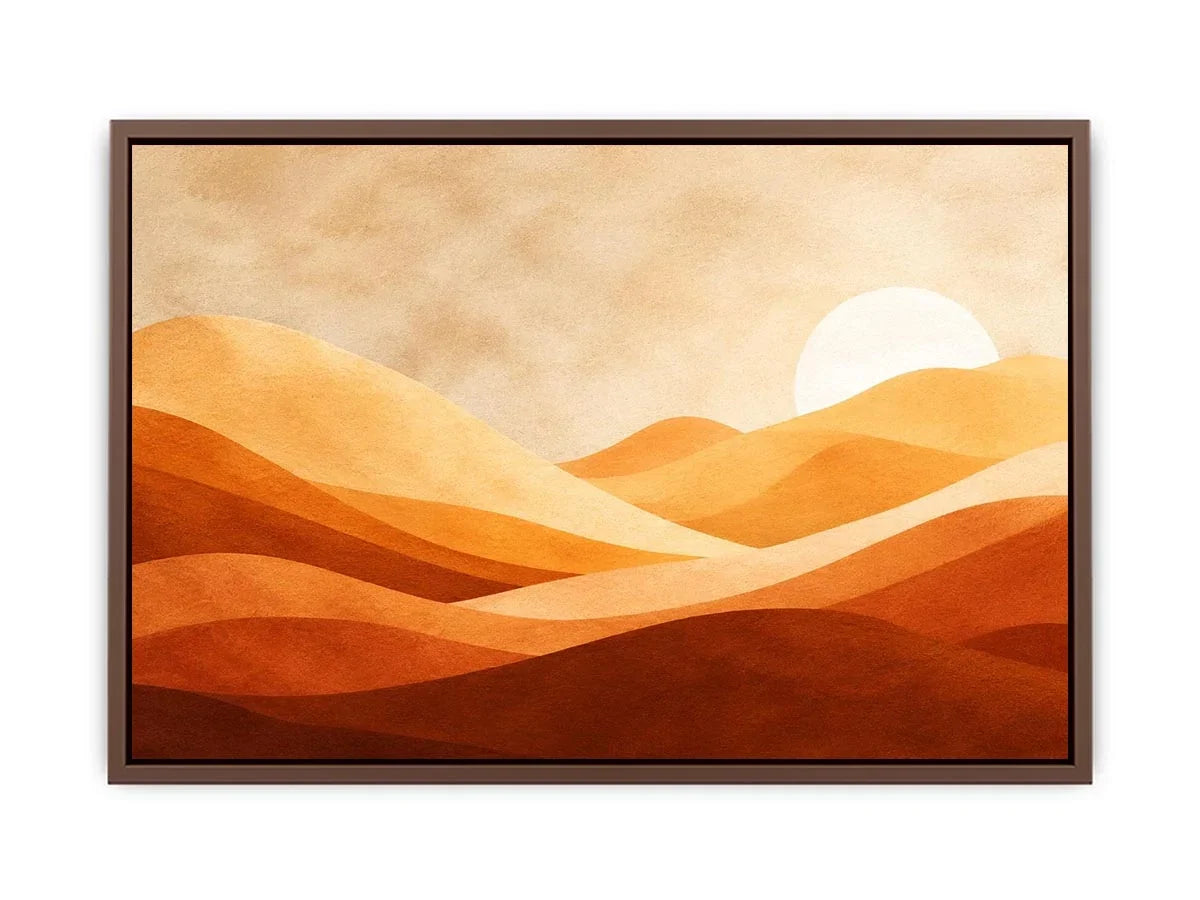   minimalist desert dunes neutral boho landscape art