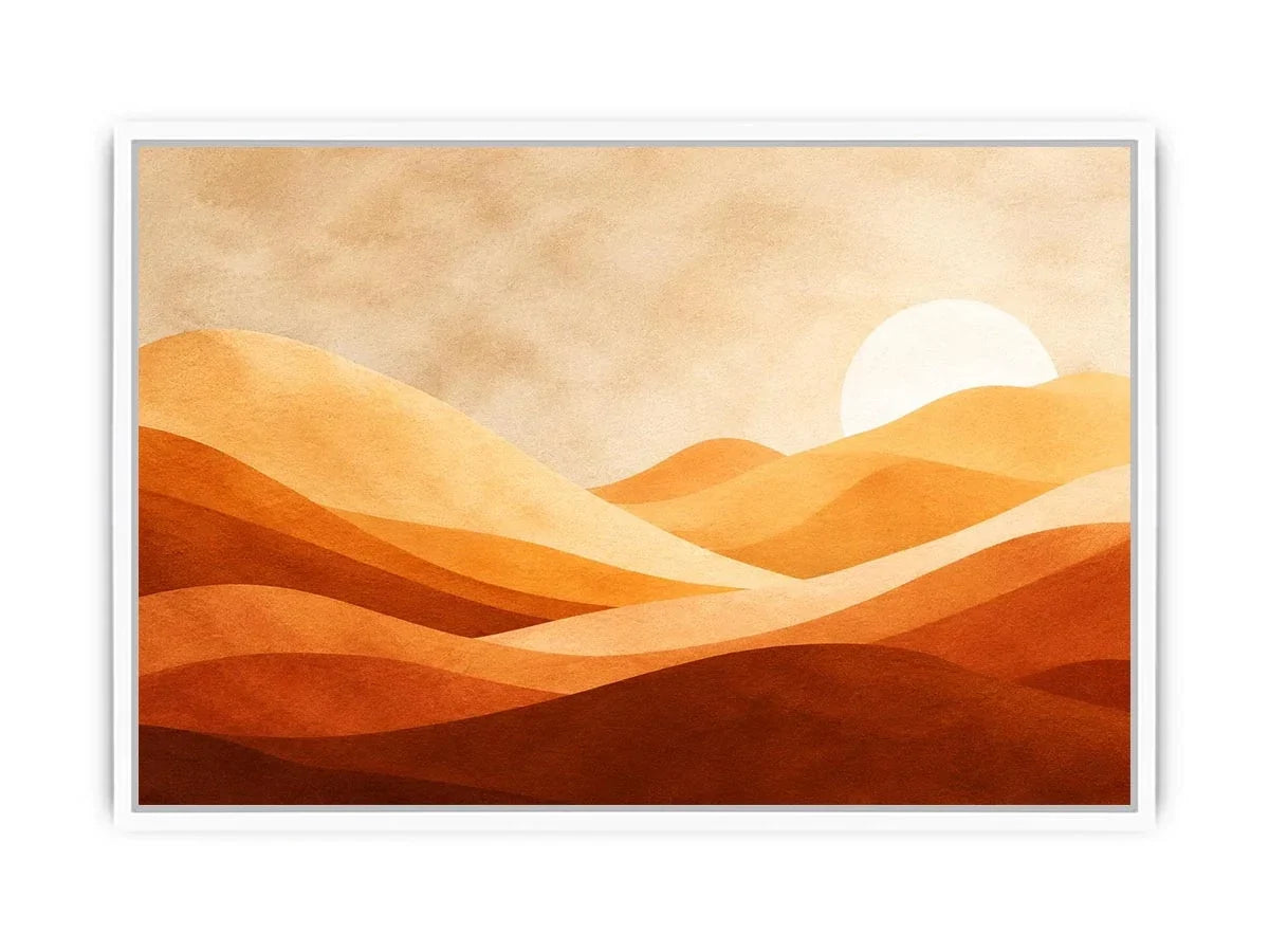   minimalist desert dunes neutral boho landscape art
