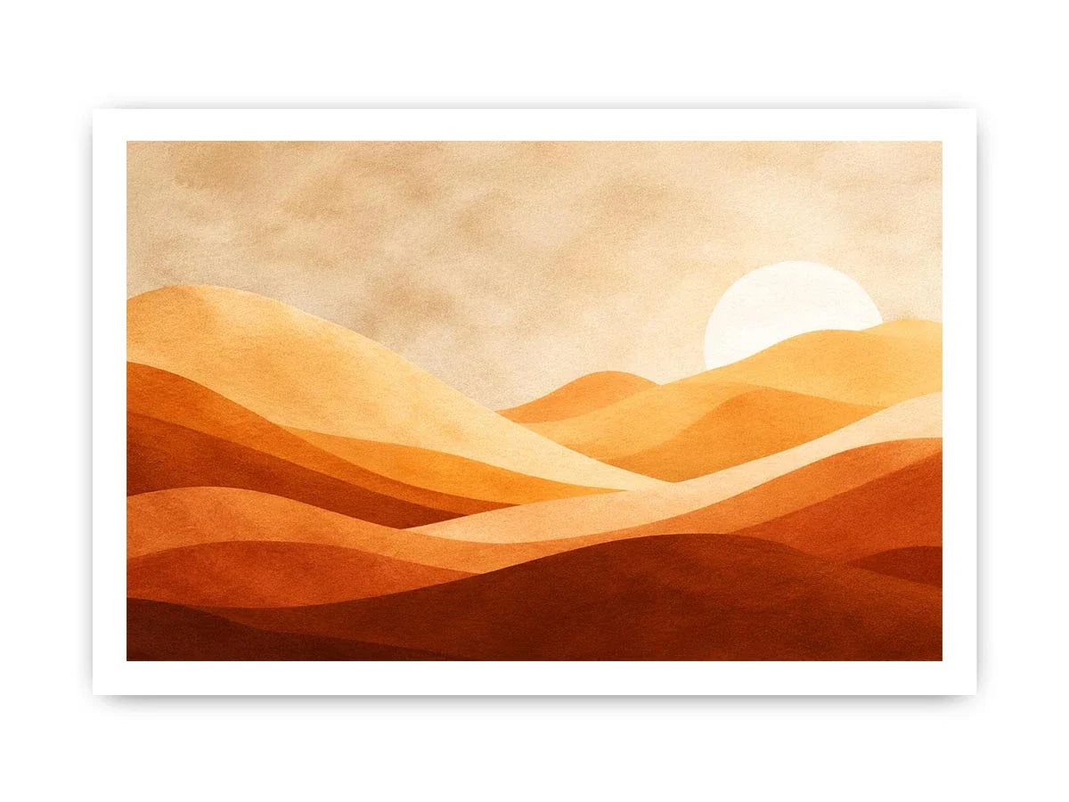  minimalist desert dunes neutral boho landscape art