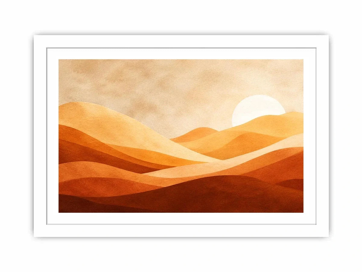   minimalist desert dunes neutral boho landscape art