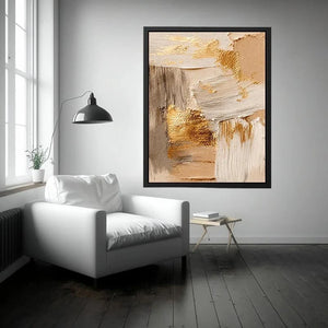   neutral gold textured abstract modern luxury wall art