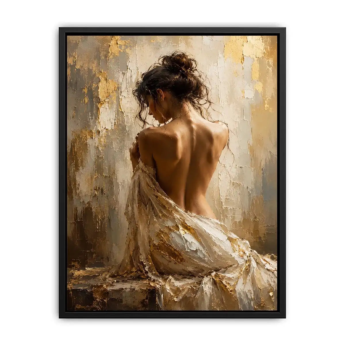   elegant figurative woman canvas bedroom